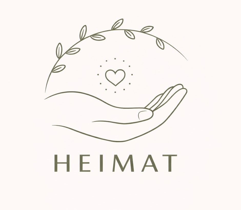 Illustratie van een hand met hart en bladeren als symbool voor bescherming en geborgenheid